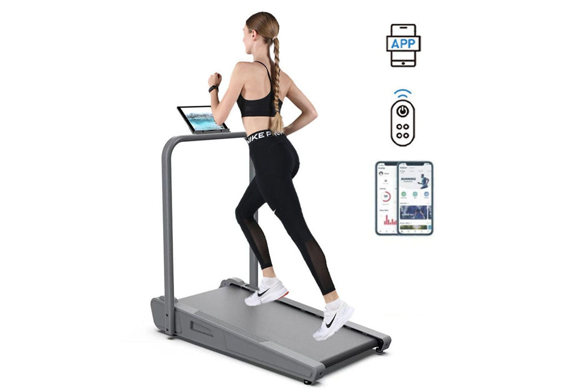 Close up of walking pad treadmill diamond stripe belt surface