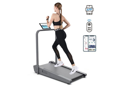 Close up of walking pad treadmill diamond stripe belt surface