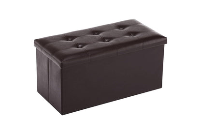 Foldable storage bench ottoman showing sturdy MDF frame