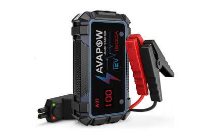 Side angle of car jump starter highlighting rugged water-resistant case
