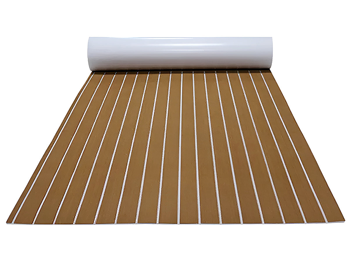 Side view of marine carpet teak boat flooring mat thickness