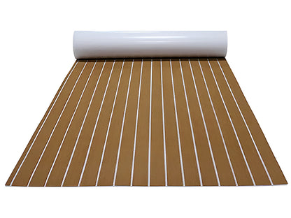 Side view of marine carpet teak boat flooring mat thickness
