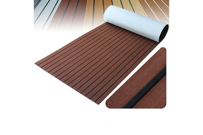 Marine carpet teak boat flooring mat showing grooved surface
