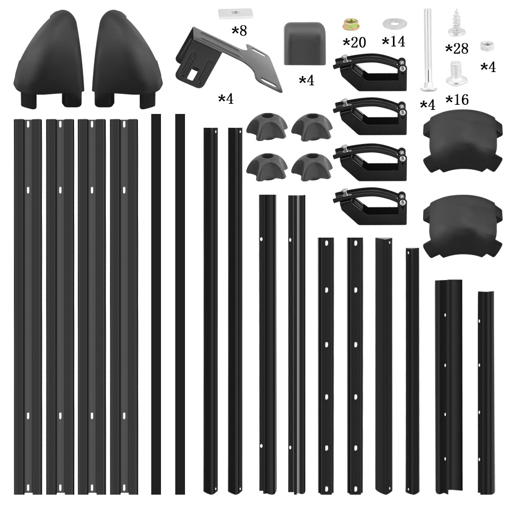 Universal roof rack basket demonstrating easy assembly with instructions