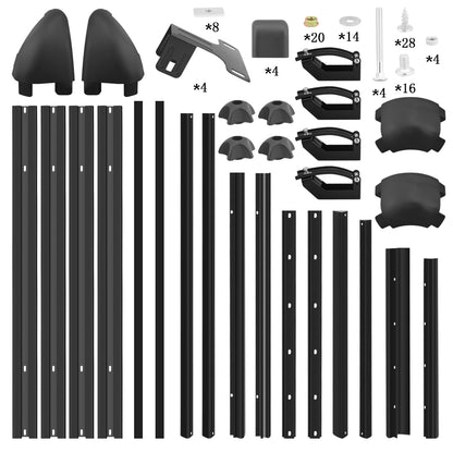 Universal roof rack basket demonstrating easy assembly with instructions