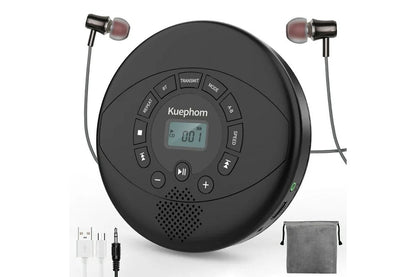 Side angle of portable CD player showing USB port