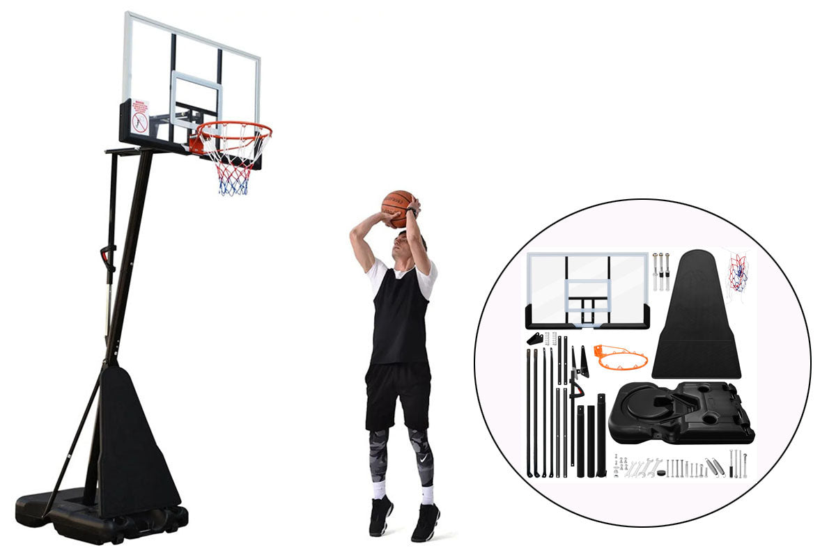 Basketball hoop stand base size 122 by 75 centimetres for outdoor use