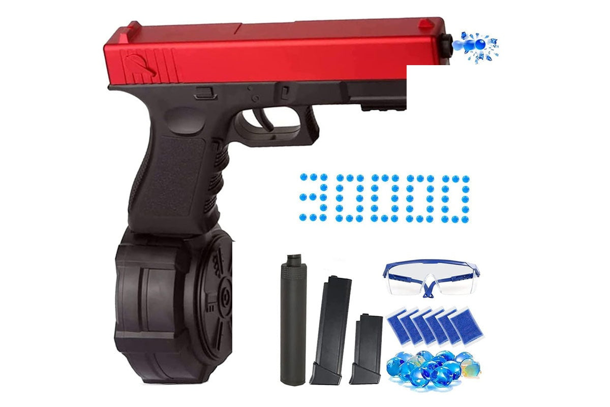 Close up of electric gel blaster trigger and grip in ABS material