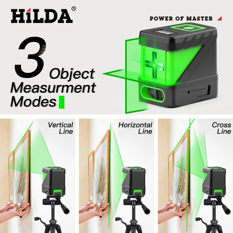 Laser level placed on tripod mount thread