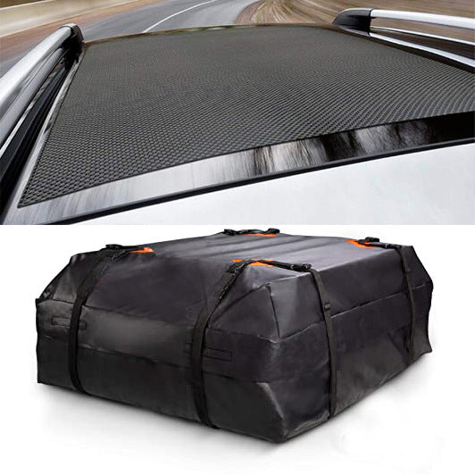Car roof bag cargo bag demonstrating easy installation on car roof
