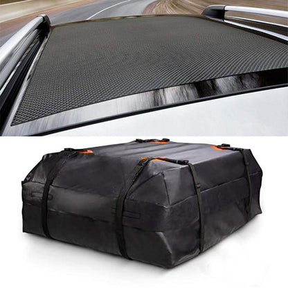 Car roof bag cargo bag demonstrating easy installation on car roof