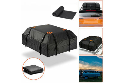 Close up of car roof bag cargo bag waterproof 420D Oxford fabric