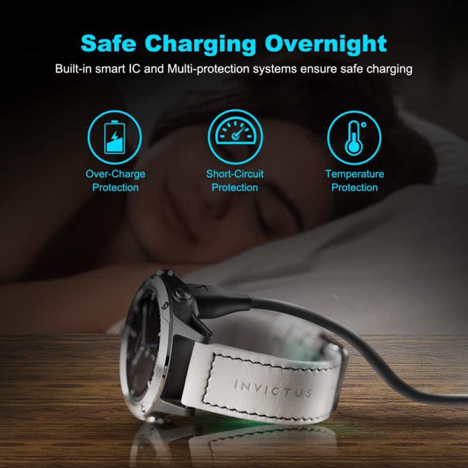 Garmin watch charging cable plugged into laptop USB port