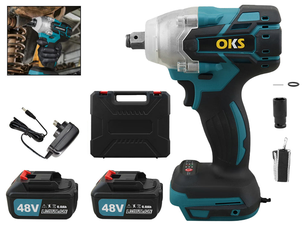 Impact driver with two rechargeable batteries included