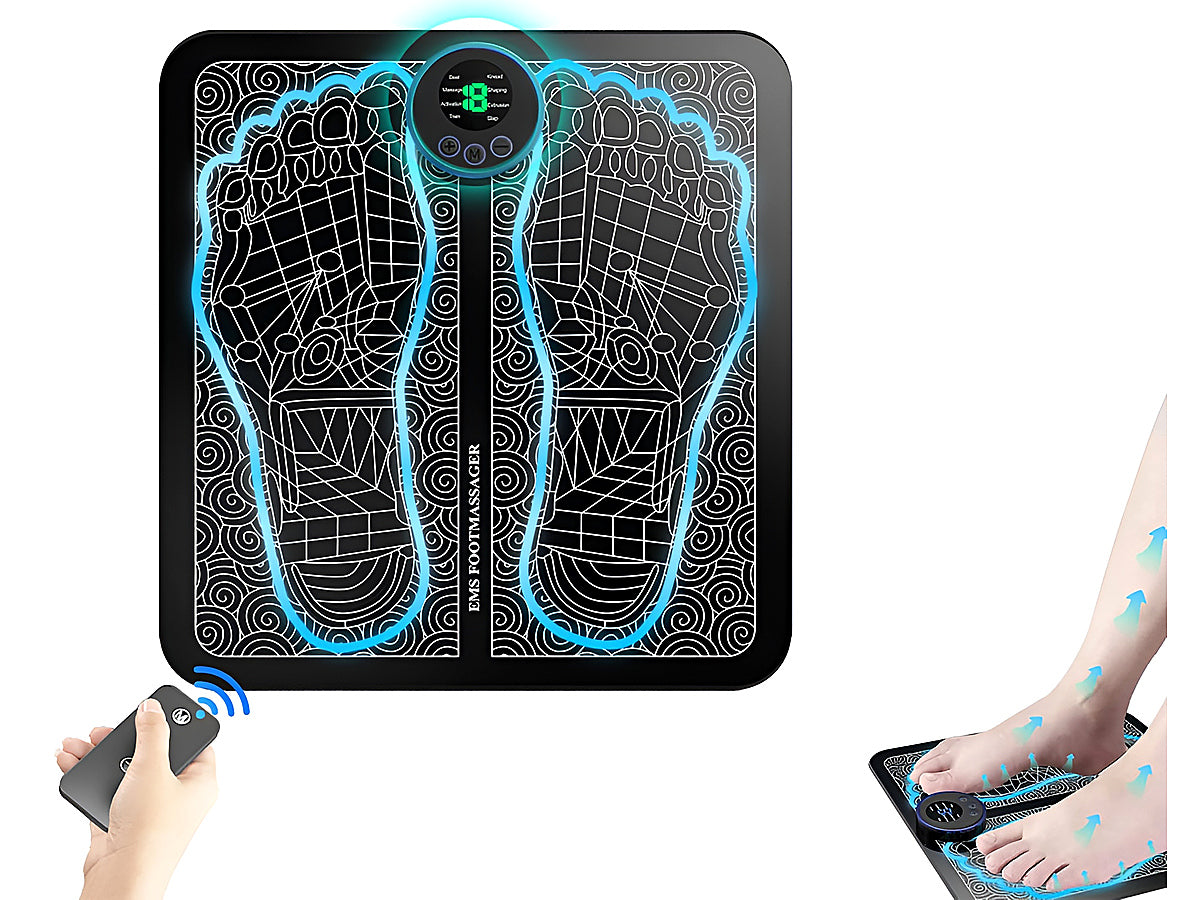 Close up of electric foot massager TENS machine remote control