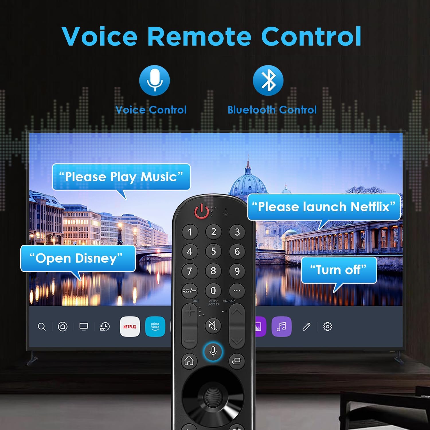 LG Magic Remote replacement next to LG UHD TV remote