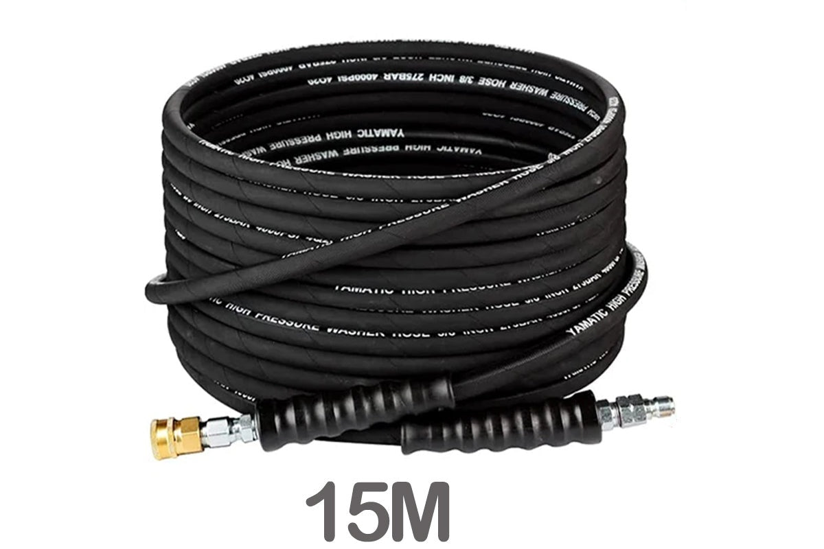 Close up of 38 quick connector on high pressure hose
