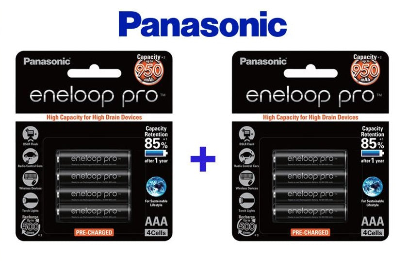 Panasonic Eneloop Pro AAA Size Rechargeable Batteries 8 Pack