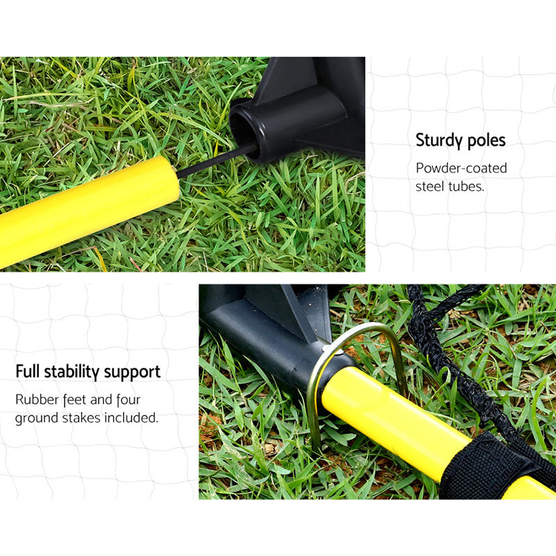 Lightweight soccer football goal folded for easy storage