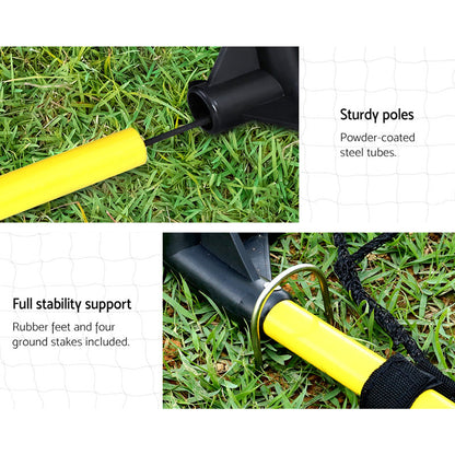 Lightweight soccer football goal folded for easy storage