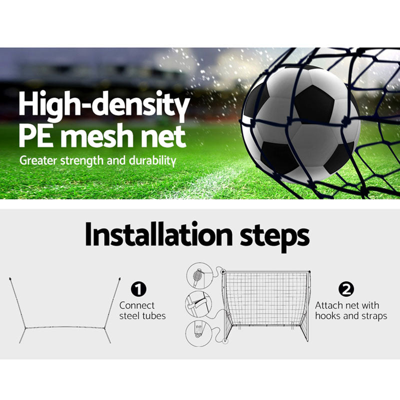 Weatherproof mesh net on soccer football goal after rain