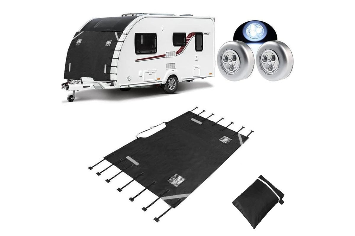 Close up of caravan cover stitching and tear-resistant material