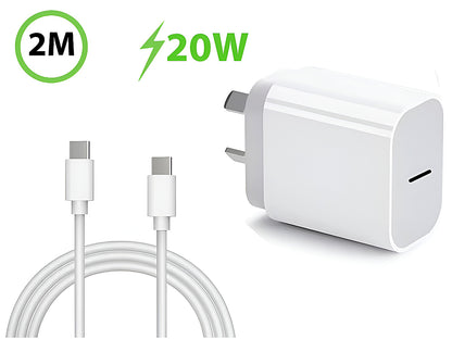 iPhone Fast Charger, 20W Adapter with USB-C Cable