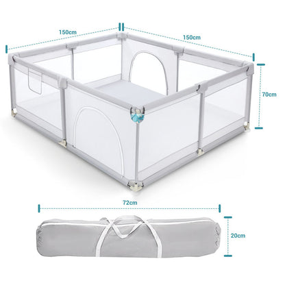 Playpen Fence Gate with TPR suction cups for stability