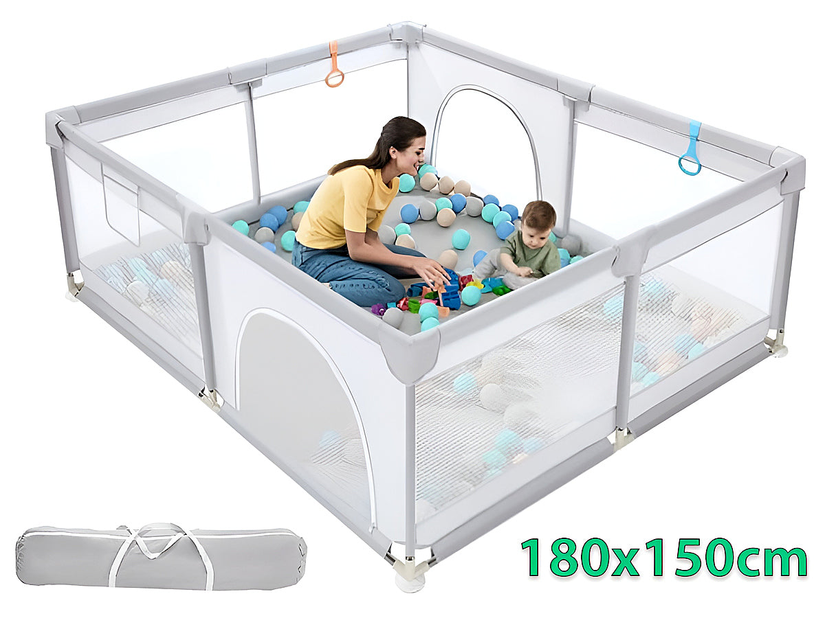 Playpen Fence Gate with toys inside for child play