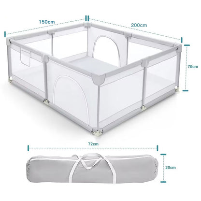 Breathable mesh sides of baby playpen fence gate