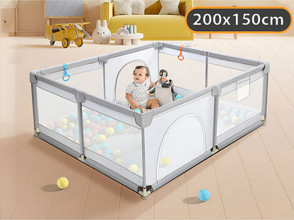 Portable Baby Playpen Fence Gate Wall Fence Barrier Play Gym Mat 2000cm