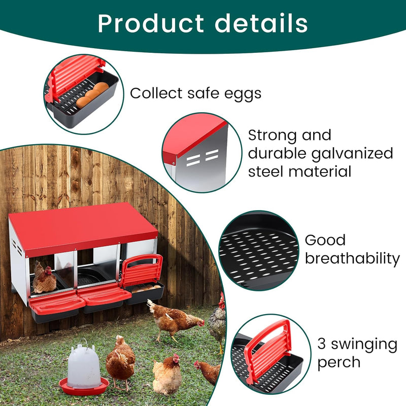 Chicken Nesting Box Egg Perch