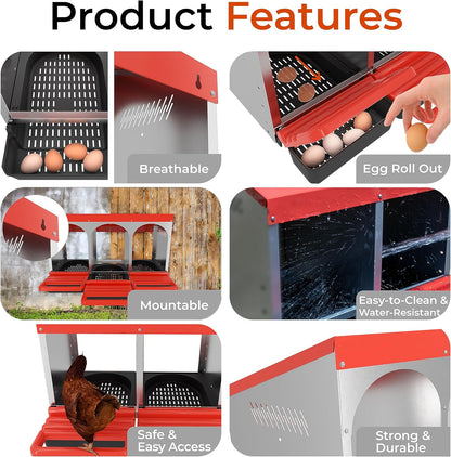 Chicken Nesting Box Egg Perch