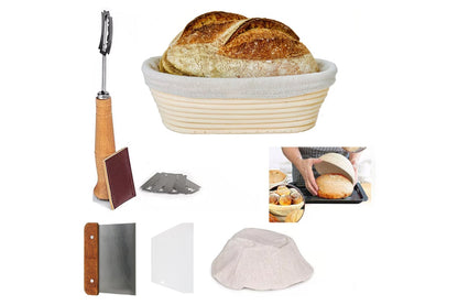 Close up of natural rattan weave on bread proofing basket