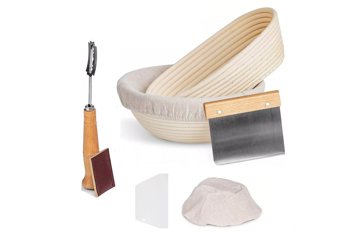 Oval bread proofing basket in natural rattan from the kit