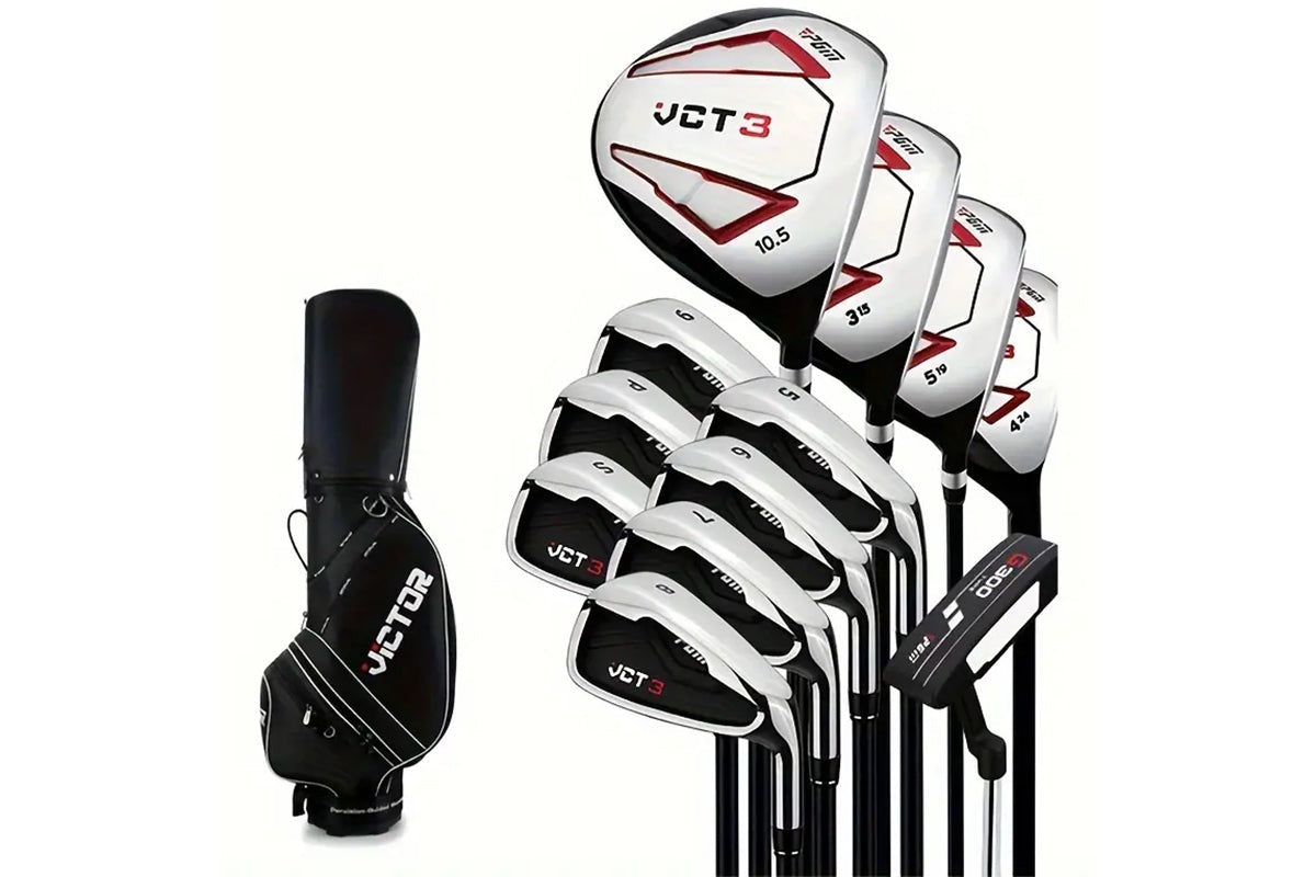 Right-handed golf clubs set with stainless steel iron heads