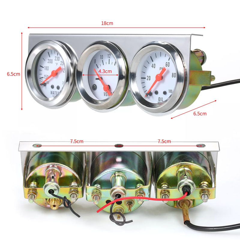 3in1 Oil Pressure Gauge for Car