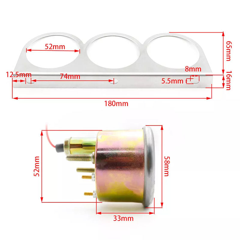 3in1 Oil Pressure Gauge for Car