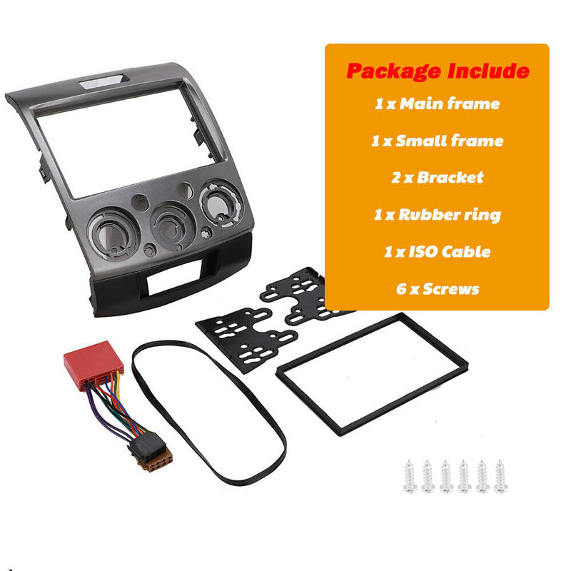 Stereo fitting kit showing double din facia size for Ford Ranger