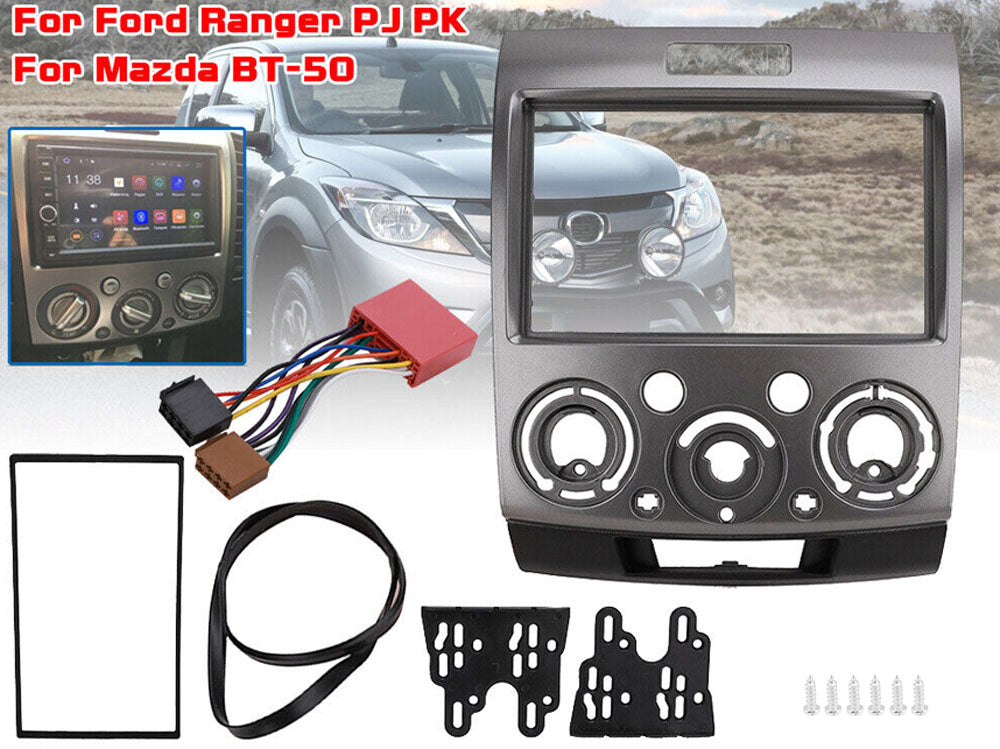 Side view of stereo fitting kit brackets for Ford Ranger 2007-11