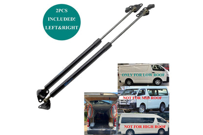 Close up of Toyota Hiace tailgate gas strut ball joint connection