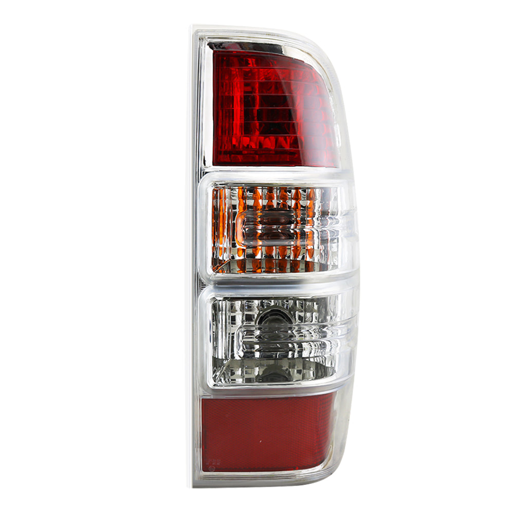Rear angle of Ford Ranger tail light right side in red and clear