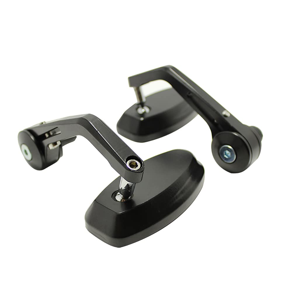 Pair of universal bar end mirrors for left and right handlebars