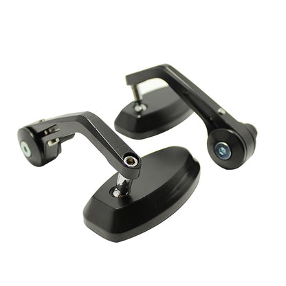 Pair of universal bar end mirrors for left and right handlebars