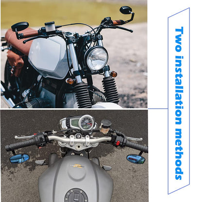 Universal bar end mirror with corrosion resistant steel stem