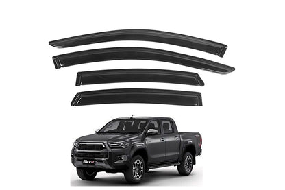 Close up of Toyota Hilux door visor weather shield edge
