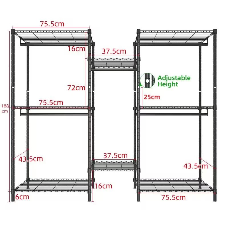 Wardrobe Organizer Clothes Rack