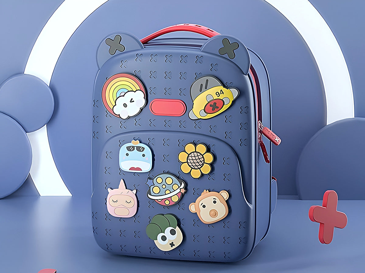Close-up of breathable fabric on Tide satchel cartoon backpack