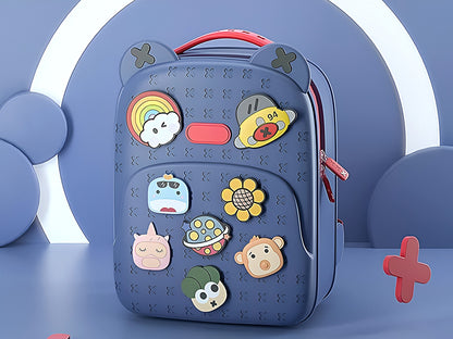 Close-up of breathable fabric on Tide satchel cartoon backpack