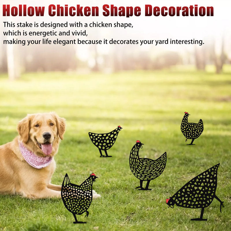 Garden Yard Chicken Decoration Stake 5 Pack